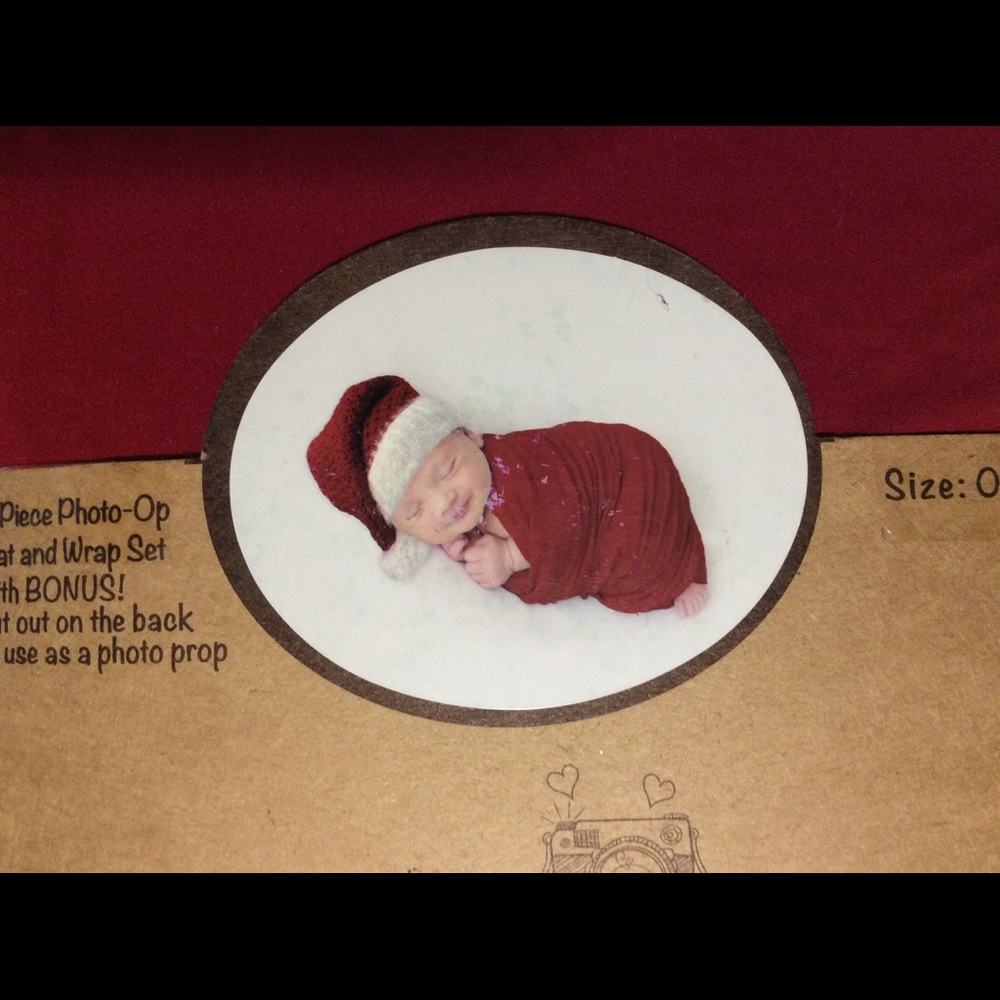 A wrap and Santa hat - adorable Christmas photo-op